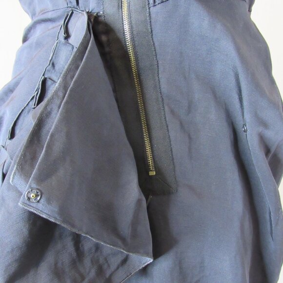 Marc Jacobs Black Linen Silk with Ruffles Cocktail Dress New NWT Women's 8 - Picture 7 of 10